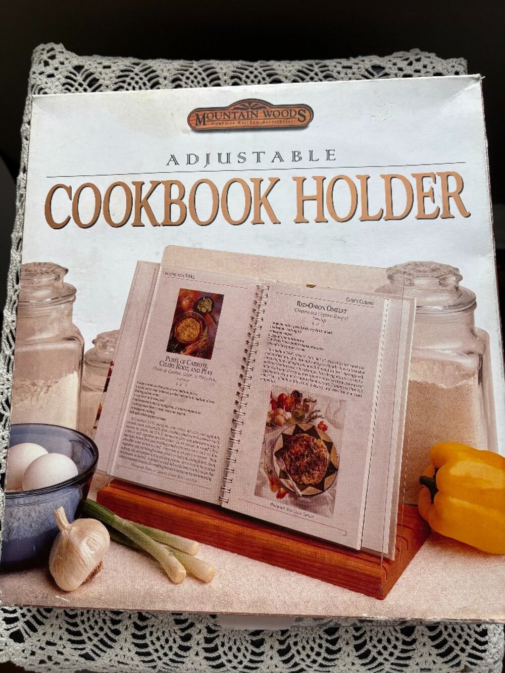 Adjustable Wood & Acrylic Cookbook Holder Stand – 2002 in Box